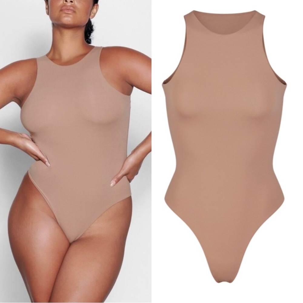 SKIMS Tan Beige Seamless Tank Contour Bodysuit